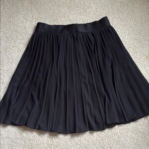 Express Black Skater Skirt Knee-Length Pleated